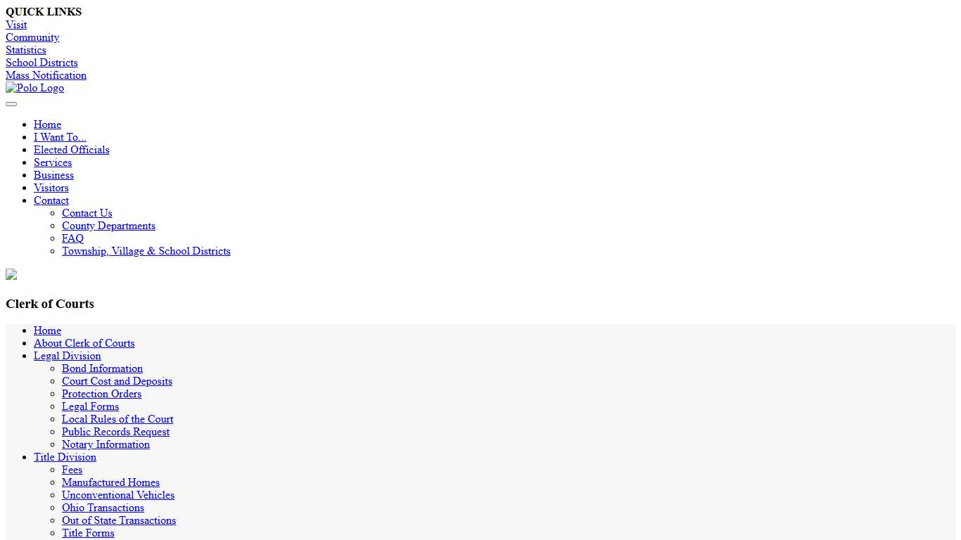 Ross County Clerk of Courts Ross County Ohio